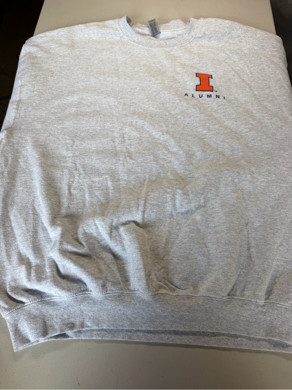 Illonois Alumni Crewneck Sweatshirt - Light Gray with Orange Logo